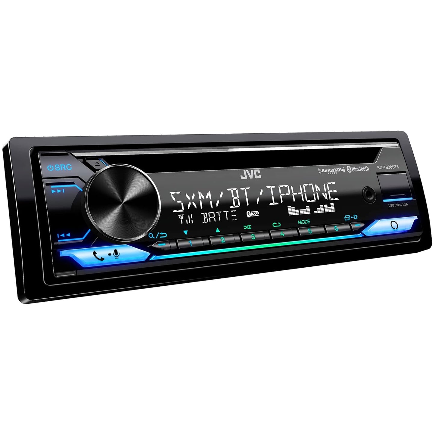 JVC KD-T920BTS Single-DIN SiriusXM-Ready CD Receiver — Refurbished