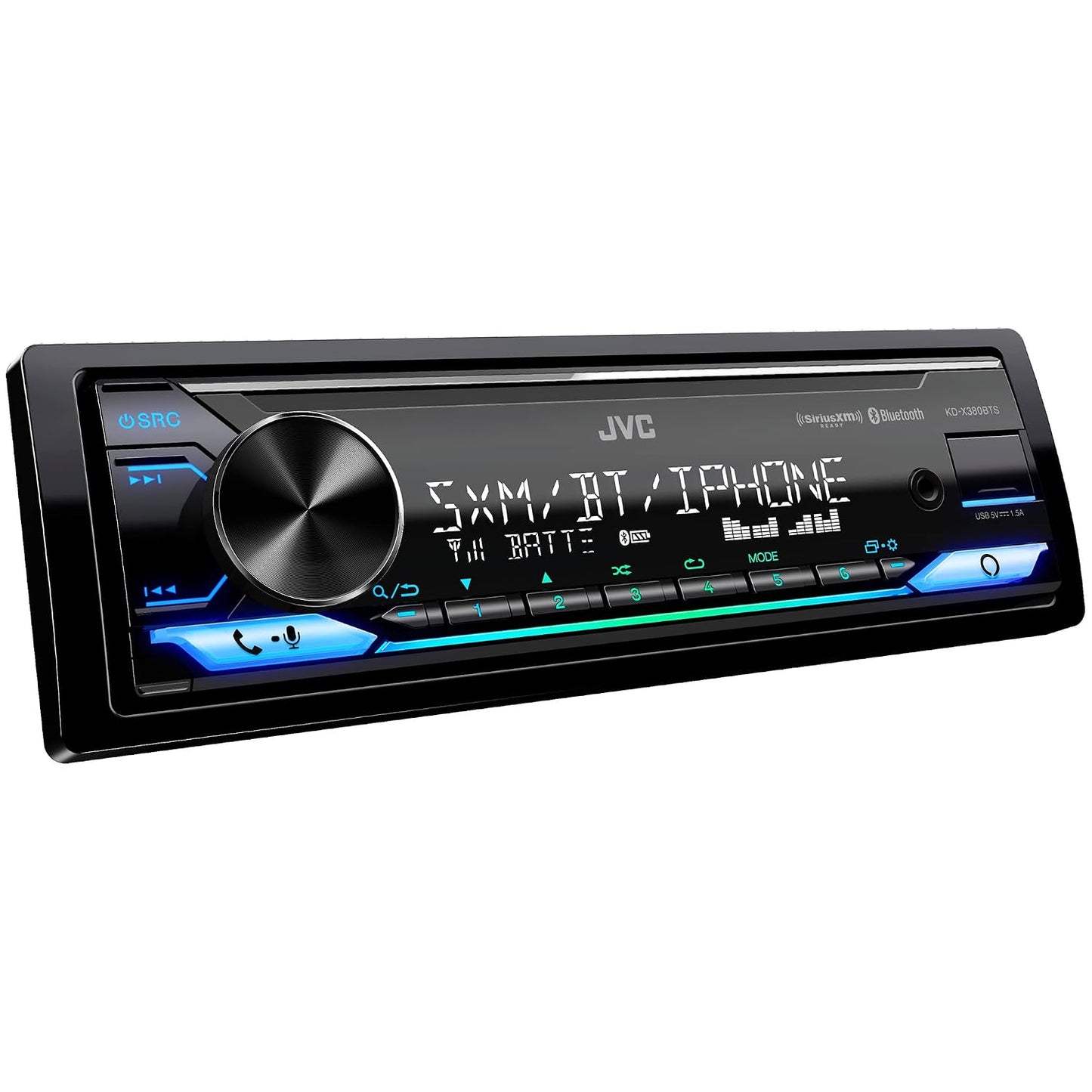 JVC KD-X380BTS Single-DIN Digital Media Receiver — Refurbished
