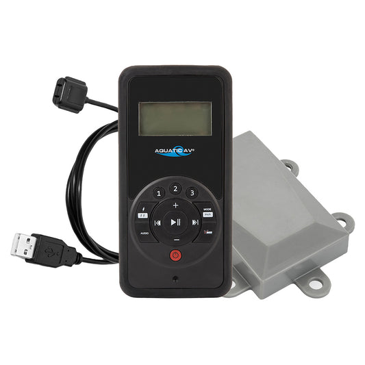 Aquatic AV RF6 wireless RF remote control handset with receiver and USB charging cable