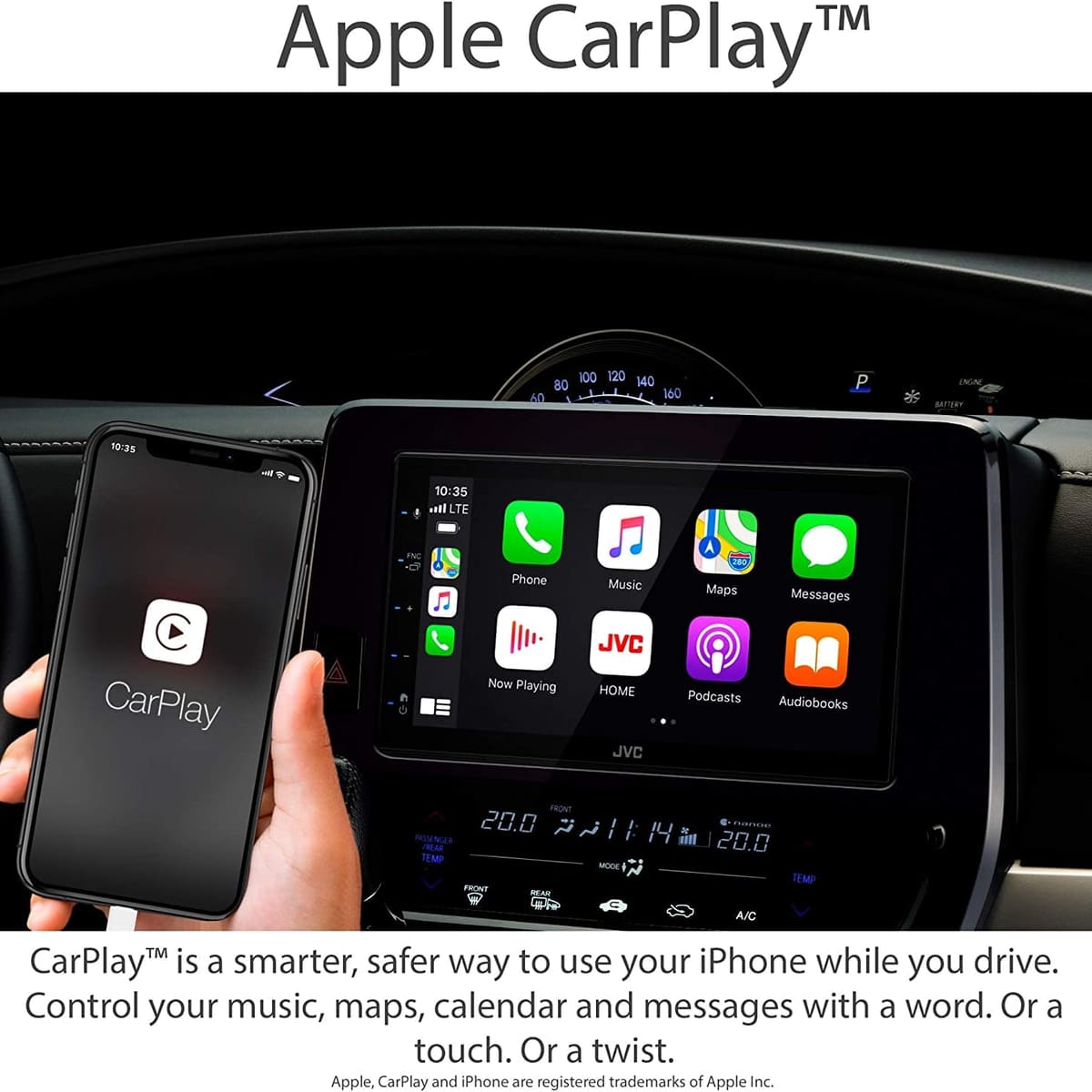 JVC KW-M56BT Double-DIN 6.8" Touchscreen Receiver — Refurbished