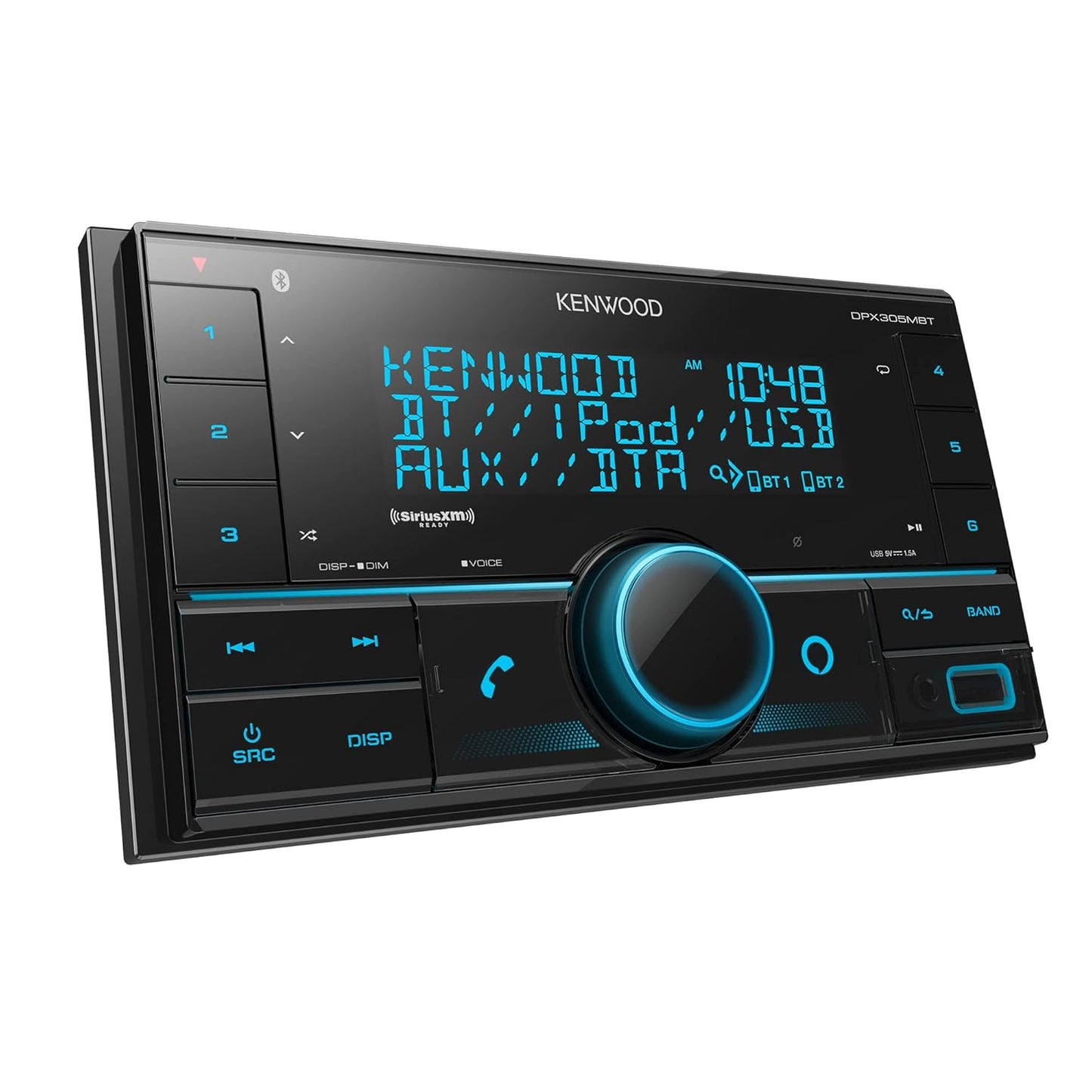 Kenwood DPX305MBT Double-DIN Digital Media Receiver — Refurbished