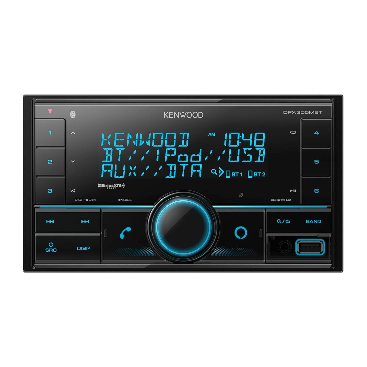 Kenwood DPX305MBT Double-DIN Digital Media Receiver — Refurbished