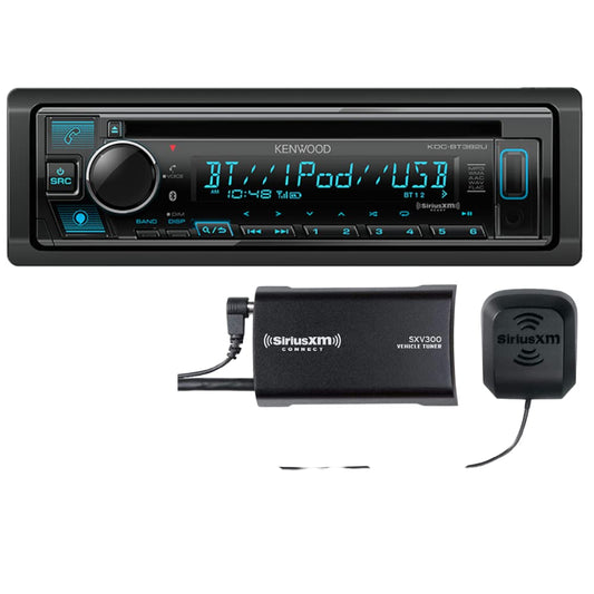 Kenwood KDC-BT382U Single-DIN Bluetooth CD Receiver — Refurbished