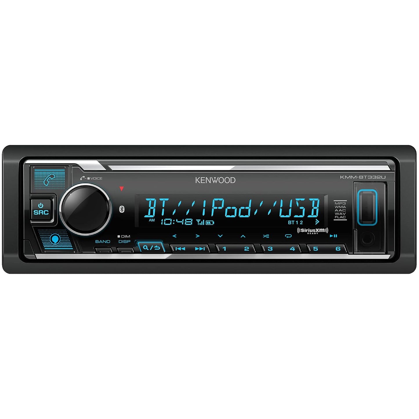 Kenwood KMM-BT332U Single-DIN Digital Media Receiver — Refurbished