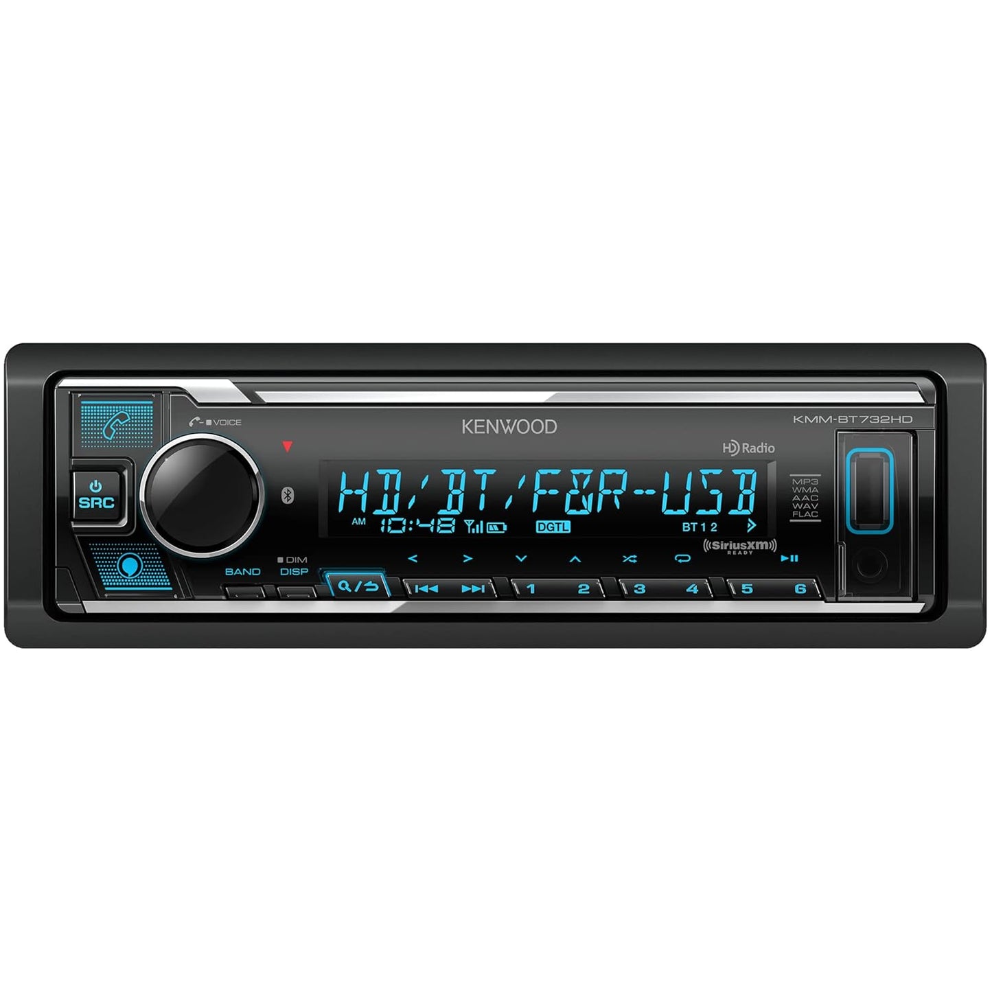 Kenwood KMM-BT732HD Single-DIN Digital Media Receiver — Refurbished