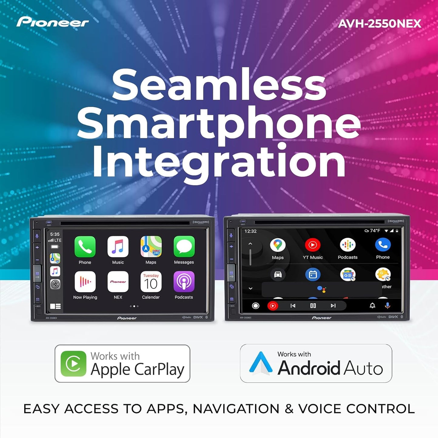 Pioneer AVH-2550NEX 6.8" SiriusXM-Ready DVD Receiver — Refurbished