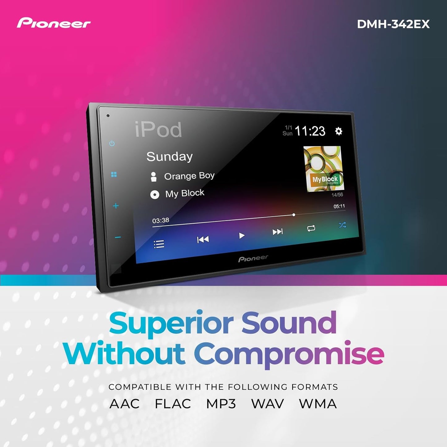Pioneer DMH-342EX 6.8" Touchscreen Multimedia Receiver — Refurbished